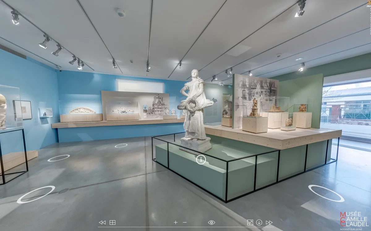 Plan de repérage interactif au sol et navigation au musée Camille Claudel