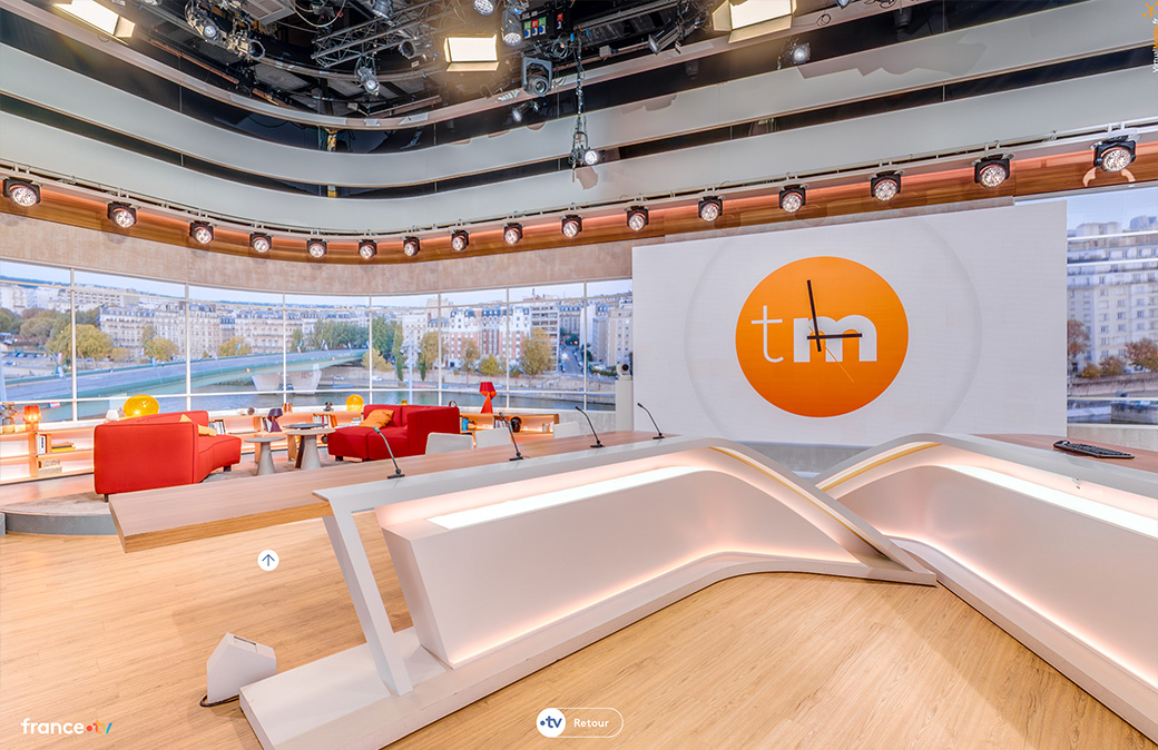 Visite virtuelle 360° France Télévisions : le plateau de Télématin